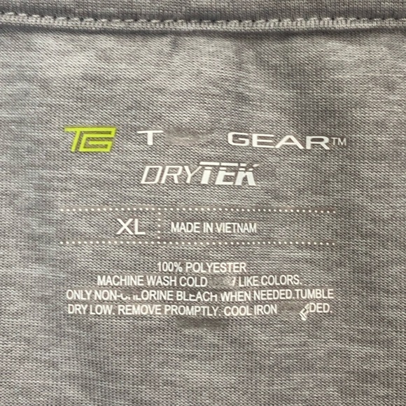 Tek Gear DryTek Gray exercise top short sleeve tee XL - Picture 5 of 7
